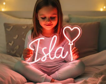 Aangepaste naam neonreclame, kinderkamerdecoratie