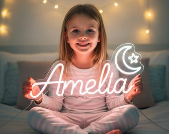 Personalized Kids Neon Name Sign, Custom Room Decor