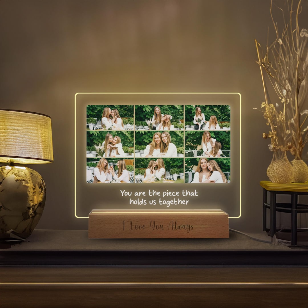 Custom Family Photo Collage LED Night Light, Personalized Gift - Etsy