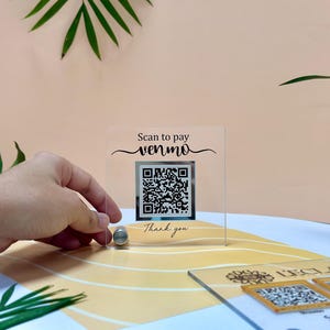 Custom Acrylic QR Code Sign: Business Social Media & Payment