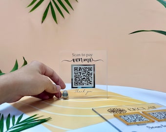 Custom Acrylic QR Code Sign: Business Social Media & Payment