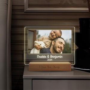 Frist Fathers Day gifts Custom  photo for dad night light, new dad gift from baby, grandpa gift from granddaughter, Gifts for husband