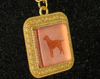 Labrador Retriever Etched Glass Pendant Necklace 24 inch Dog Pets