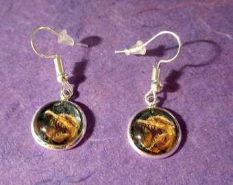 Rodan Small Cabochon Dangle Earrings Kaiju Godzilla