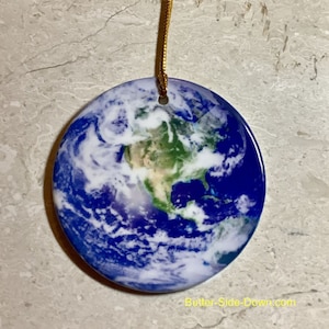 Blue Earth Ceramic Ornament