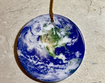 Blue Earth Ceramic Ornament