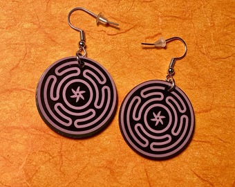 Lavender Hecate's Wheel Dangle Earrings