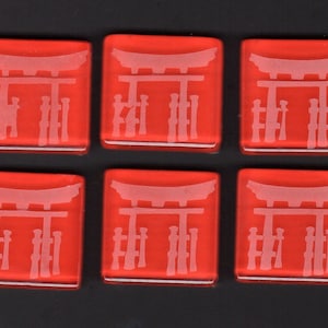 Torii Shinto Japanese Gate Etched Mosaic Tile Set