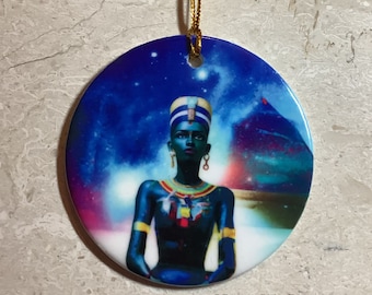 Goddess Hathor Ceramic Ornament