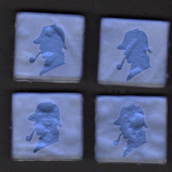 Sherlock Holmes Indigo Etched Mosaic Tile Set