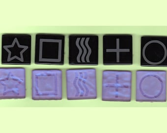 ESP Zener Cards Etched Mosaic Tile Set Psychic