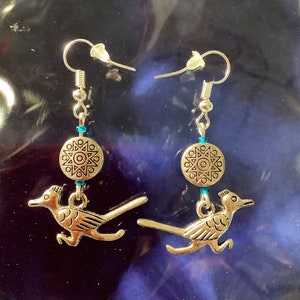 Desert Sun Roadrunner Bead Dangle Earrings