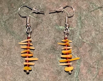 Yellow Branch Coral Dangle Earrings