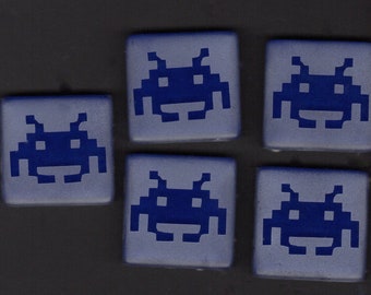 Classic Video Game Etched Mosaic Glass Tile Set