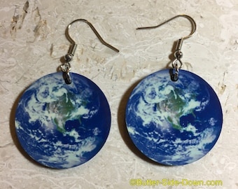Blue Earth Double Side Earrings