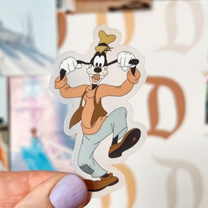 Goofy Transparent Sticker | Mickey Mouse, Minnie, Donald Duck, Goofy, Disney, Water Bottle, Laptop Decal, Disneyland