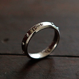 Johannes Rosary Ring, Sterling Silver Catholic Rosary Ring, Simple Rosary Ring, Modern Rosary Ring, Rosario