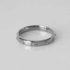 Alexandra Rosary Ring, Sterling Silver Catholic Rosary Ring, Simple Rosary Ring, Modern Rosary Ring, Rosario