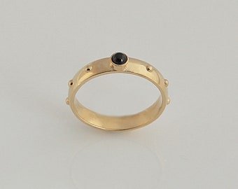 Lucio Onyx Rosary Ring, 14K, 18K Gold Catholic Rosary Ring, Rosary Ring, Rosario, Onyx Ring, Onyx Stone