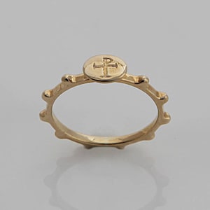 Vaticano Rosary Ring, 14K, 18K Gold Cross Ring, Gold Rosary, Rosary Ring, Medieval Vintage Style Rosary Ring, Rosary Ring, Rosario
