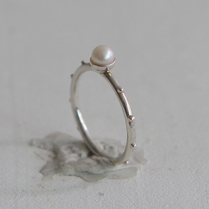 Roro Pearl Rosary Ring 4mm, Roro Pearl Rosary Ring, Sterling Silver Pearl Rosary Ring, Catholic Pearl Rosary, Pearl Rosary, Pearl Rosario
