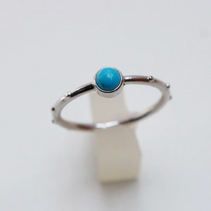 Rumino Turquoise Rosary Ring, Sterling Silver Turquoise Rosary Ring, Turquoise Ring, Rosary Ring, December Birthstone, Turquoise
