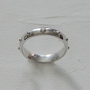 Michael Rosary Ring, Basic Rosary Ring, Sterling silver ring, Modern Rosary Ring, Religious Ring, Rosario, Couple Ring