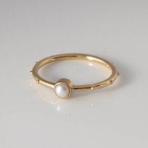 Rumino Pearl Rosary Ring, 14K, 18K Gold Pearl Rosary Ring, Catholic Pearl Rosary, Pearl Rosary, Pearl Rosario