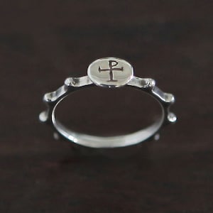 Vaticano Rosary Ring, Sterling Silver Cross Ring, Silver Rosary, Rosary Ring, Medieval Vintage Style Rosary Ring, Rosary Ring, Rosario