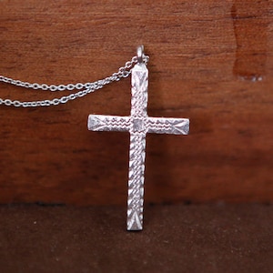 Carol Kreuz Halskette, Sterling Silber Kreuz Halskette, Sterling Silber Kreuz Anhänger