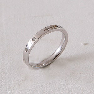 Saint Helena Rosary Ring, Cubic Zirconia Sterling Silver Stackable Rosary Ring, Dainty Ring, Simple Design, Rosario
