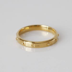 Alexandra Rosary Ring, 14K, 18K Gold Catholic Rosary Ring, Simple Rosary Ring, Modern Rosary Ring, Rosario