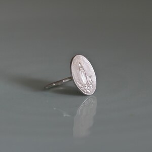 Virgin Mary of Roses Medal Rosary Ring, Virgin Mary Sterling Silver ...