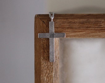 Michael Cross Necklace, Sterling Silver Cross Necklace, Sterling Silver Cross Pendant