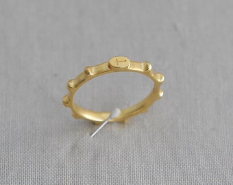 Rubio Rosenkranz Ring, 24K Gold Kreuz Ring, Gold Rosenkranz, Rosenkranz Ring, mittelalterlichen Stil Rosenkranz Ring, Rosenkranz, Rosario