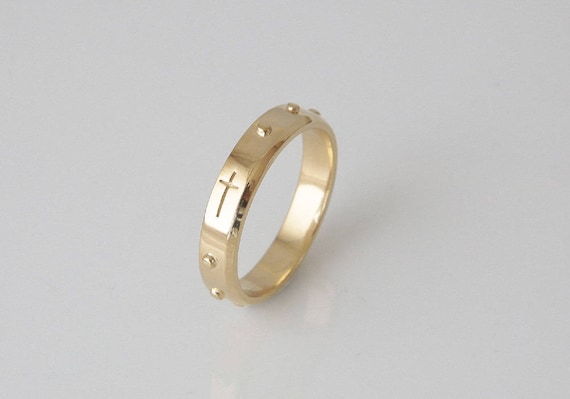 14K Gold Rosary Ring [27643L] | USA Jewels