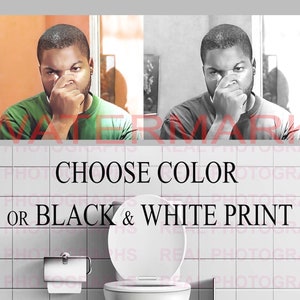 Ice Cube Friday Movie Still Print Funny Craig Jones  Bathroom Comedy Toilet Scene A Clear AI  Photo Reproduction Choose Color Black White B4