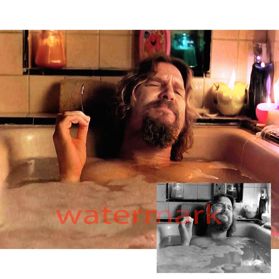 The Dude Big Lebowski Bathroom Movie Print Still Funny Bathtub Scene