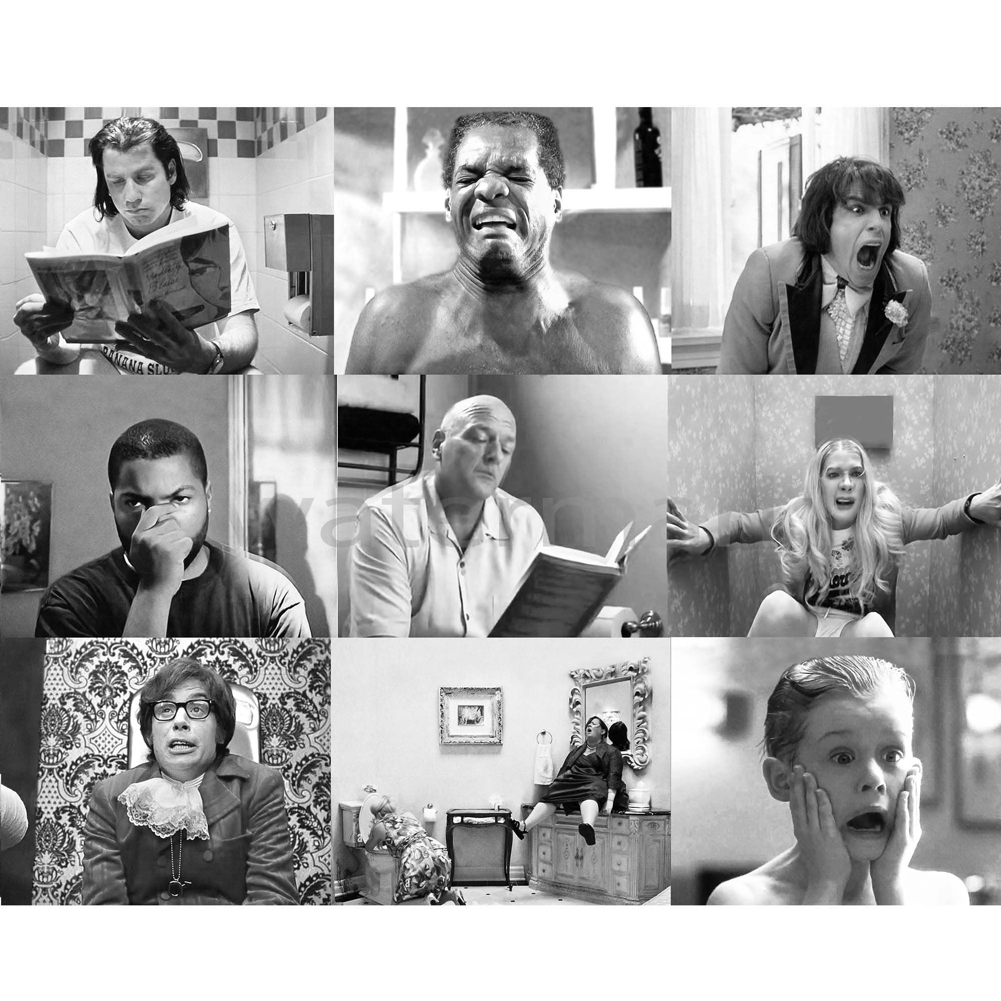 9 in One Photo Funny Bathroom Comedy Toilet Scene From Various Etsy