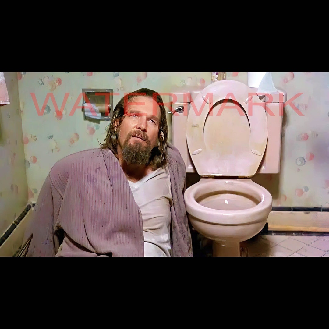 The Dude Big Lebowski Comedy Toilet Scene Bathroom Movie Print Still Funny Bathtub Scene Photo