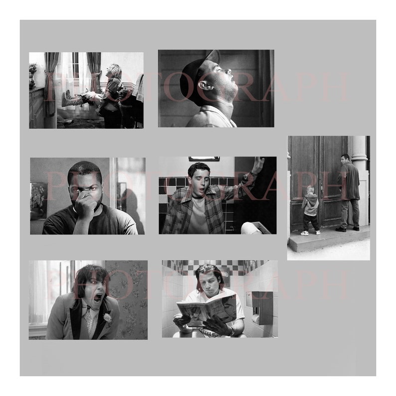 Set of 7 Photos Funny Bathroom Comedy Toilet Scene From Etsy