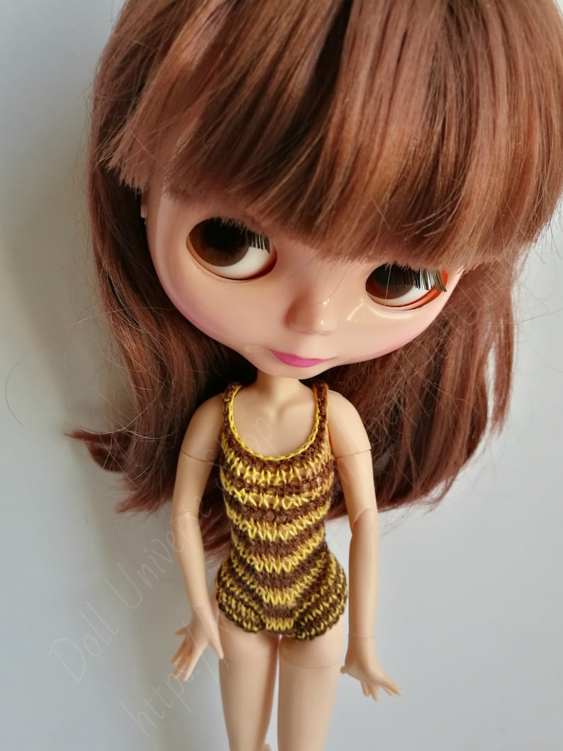 Knitted stripes swimsuit for Blythe Azone dolls