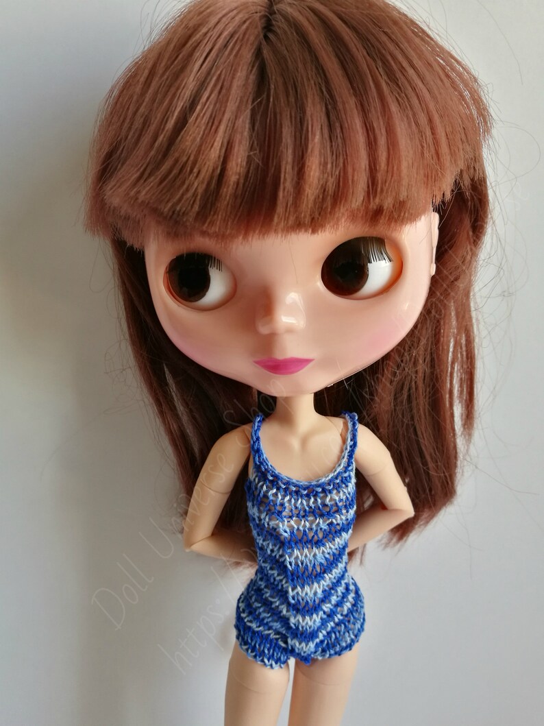 Knitted stripes swimsuit for Blythe Azone dolls