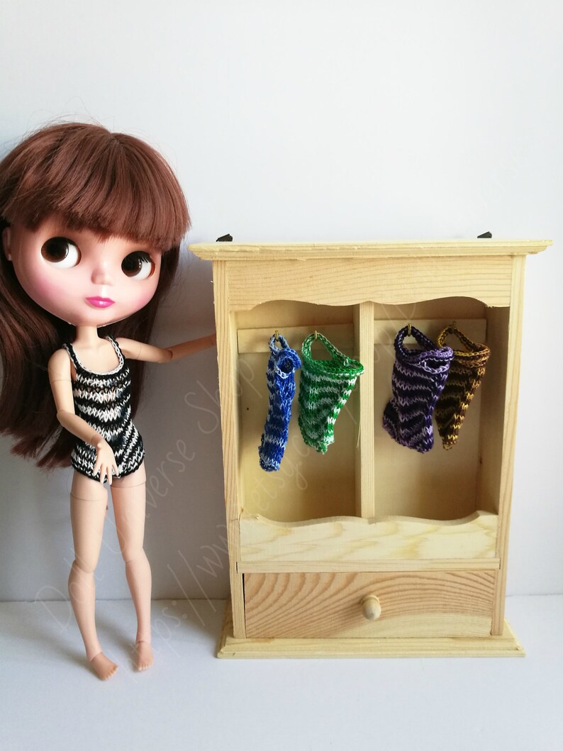 Knitted stripes swimsuit for Blythe Azone dolls
