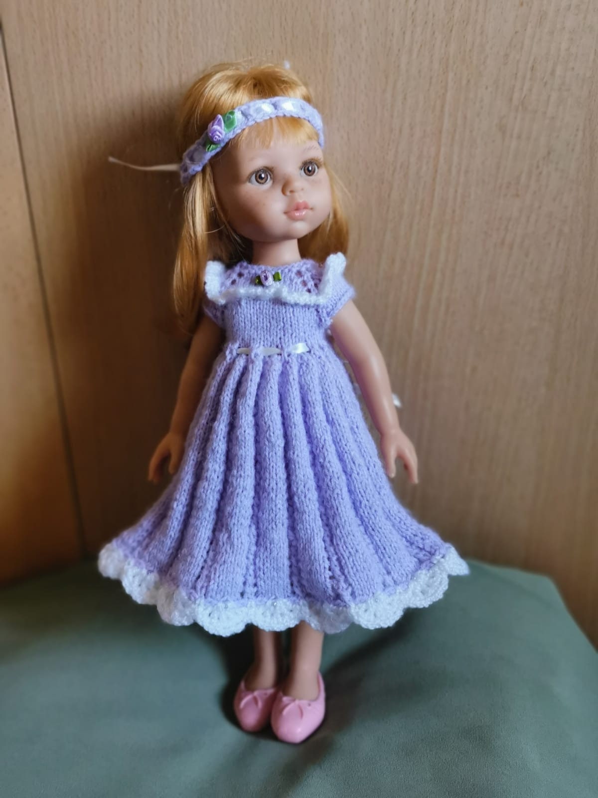 Handknitted Set for Paola Reina, dolls 12-13 inches,Antonio Juan. For Dianna Effner Dolls, Corolle Les Cheries 12-13 dolls