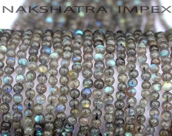 AA+ Quality Natural Blue Green Purple Labradorite Round Beads Superior Fire 15" Strand. 4mm 6mm Golden Flash Rainbow Laborite Necklace Beads