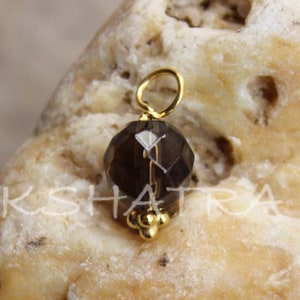 Wholesale Units Of Smokey Quartz Round Faceted Spherical Balls 925 Sterling Silver Gold Plated Wire Dangle-New Smokey Crystal Stone Supplies