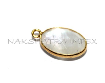AA + Qualità Rainbow Moonstone Oval Pendant, Blue Moonstone Ovale Sfaccettato Collana Connettore, Gemstone Naturale Vermeil Lunetta Briolette Gioielli