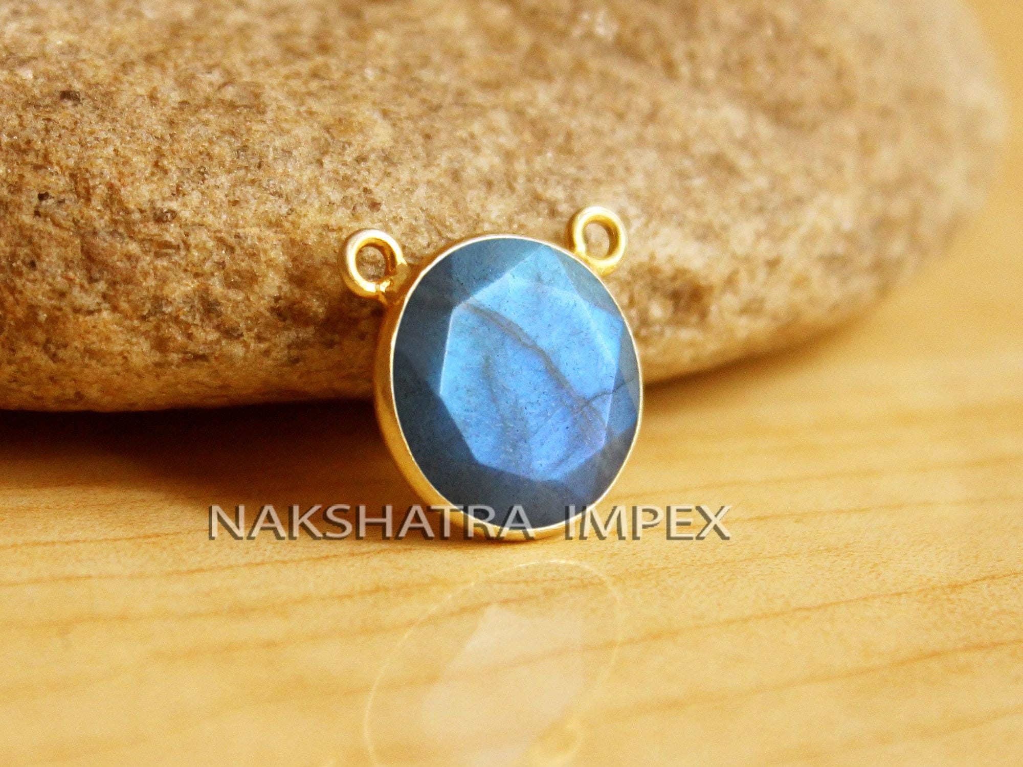 天然ラブラドライトラウンドファセット925スターリングシルバー