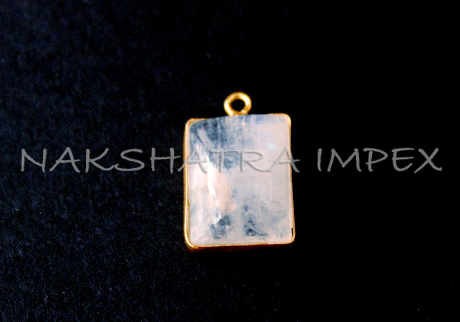 天然レインボームーンストーン 11 x 15 mm 長方形カボション 925